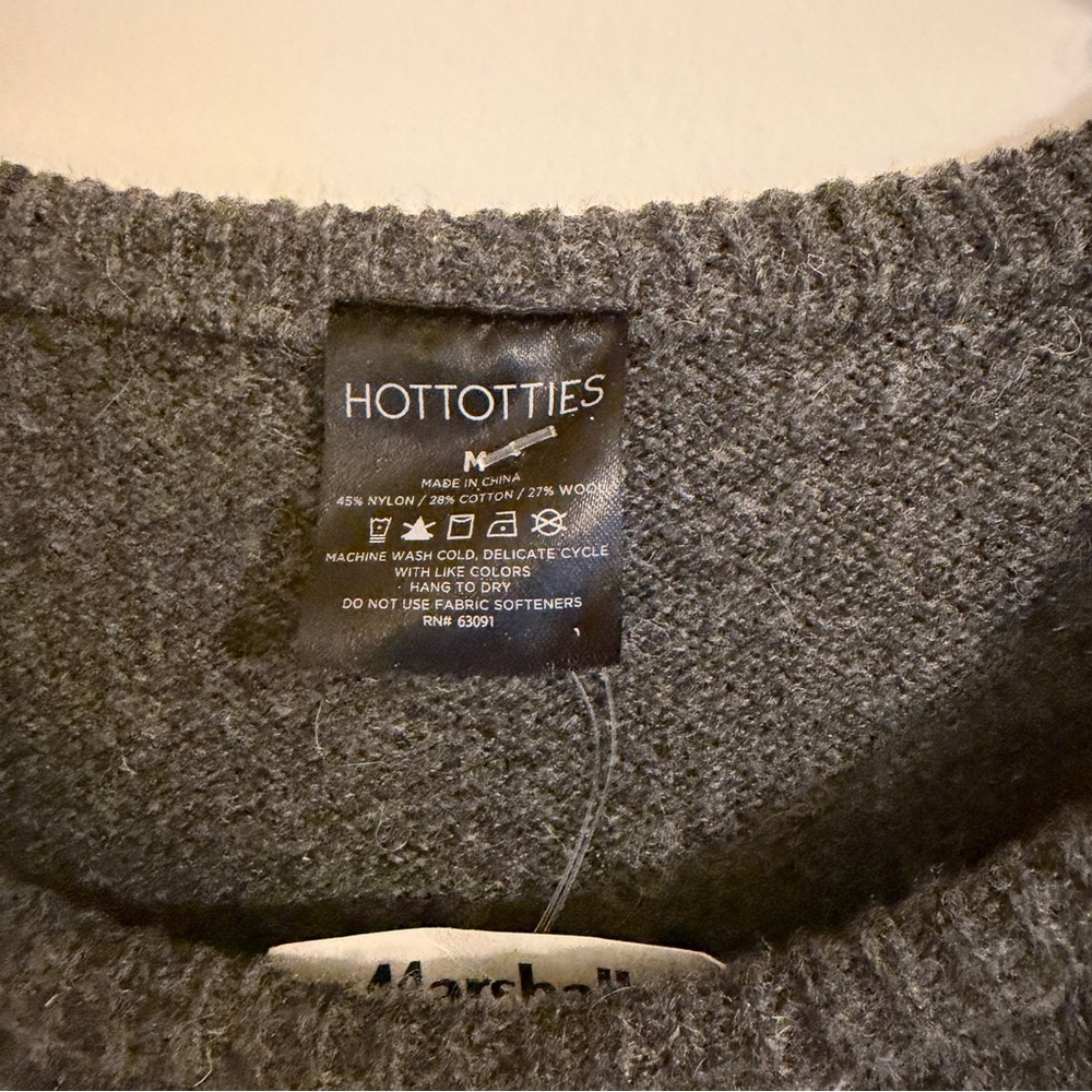 NWT Hottotties Cozy Sweater Dress gray pink women M wool blend - Picture 4 of 9